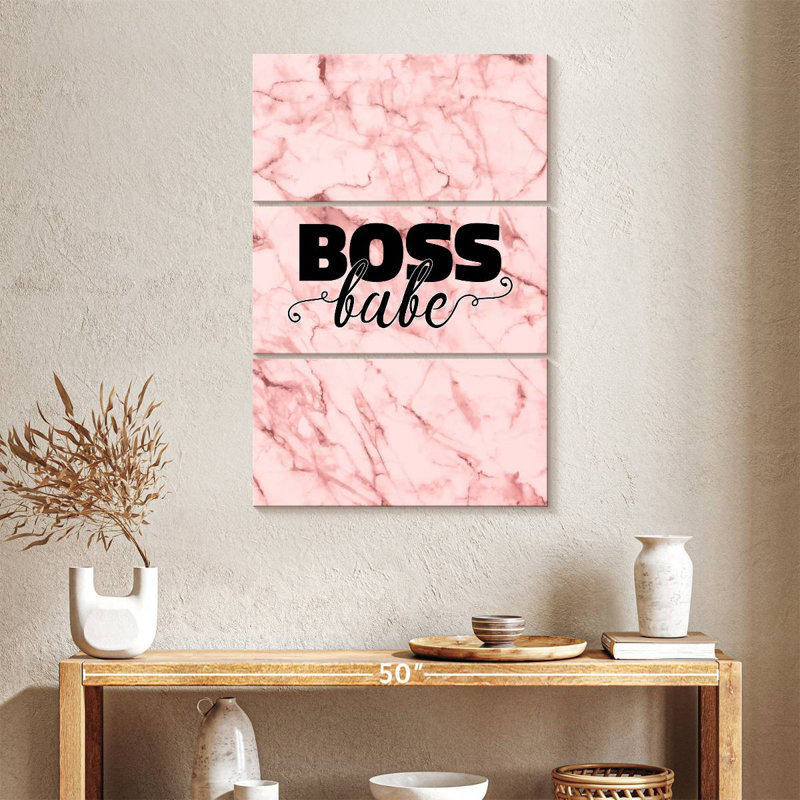 Tergel Boss Babe Girl Power Quote, 38" H x 24" W