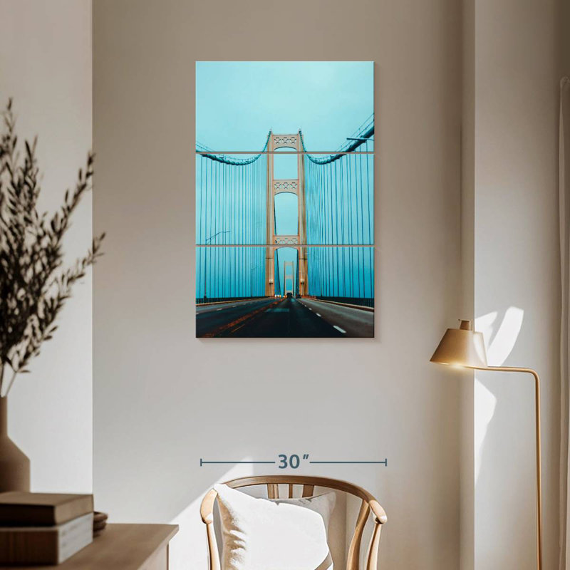 Lilie Blue Mackinac Bridge, 57" H x 36" W