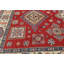 Tapis unique à motif géométrique moderne rouge 6 x 9 Kazak