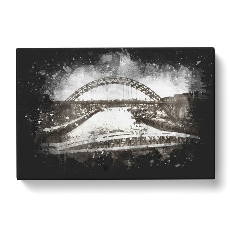 Tyne Bridge Linking Newcastle - Wrapped Canvas, 40cm H x 60cm W x 3cm D