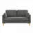 2 - Seater In Gray Modern Minimalist Design, And Compact Shape, Suitable For Small Spaces Cozy Settings, 30.5 Deep, 84 Lb Weight , , Gray, Minimalist, , Spaces, Quiet Settings
