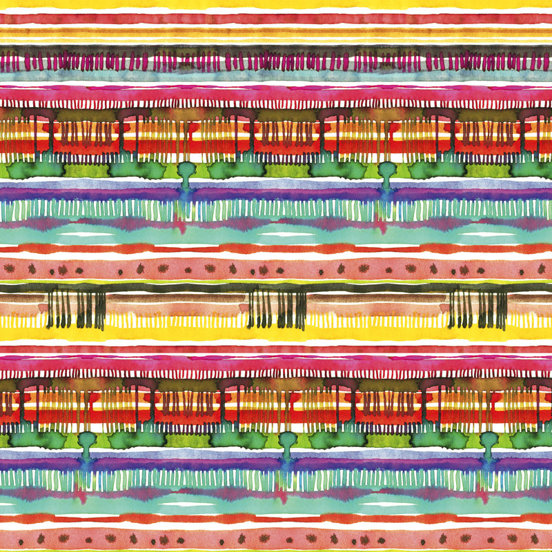 Aquarelle tribale Ninho Design Boho, H 12 po x l 12 po