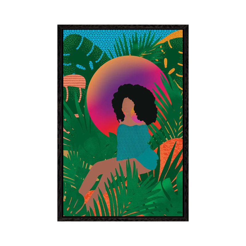Wilderness And Afros - Print on Canvas, Black Framed, 66.04 cm H x 45.72 cm W