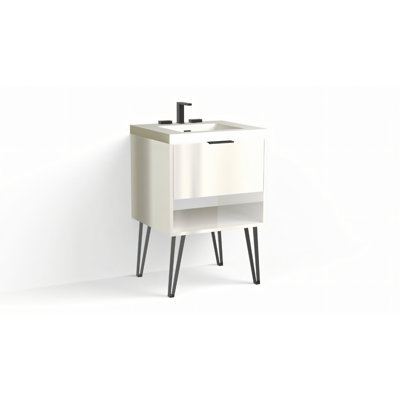 Modo 24" W Freestanding Single Bathroom Vanity with Dawson Leg