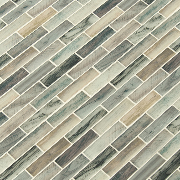 1" x 4" Glass Mosaic Sheet Tile