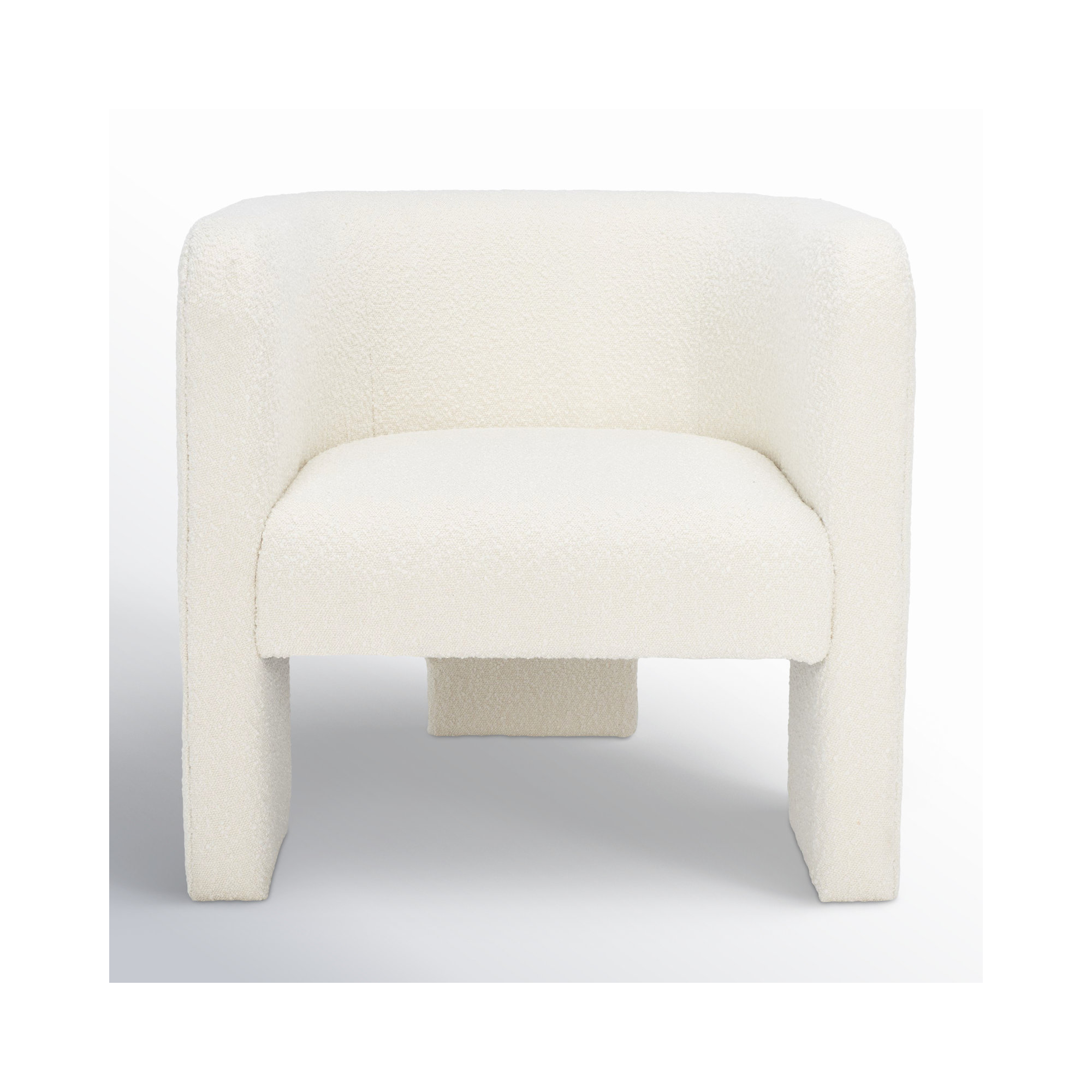 Ellum Upholstered Barrel Chair, Ivory Boucle