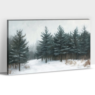 «Winter Forest Wall Art - Winter Wonderland», décoration murale, paysage d'hiver, reproduction d'art sur toile, scène de neige forêt