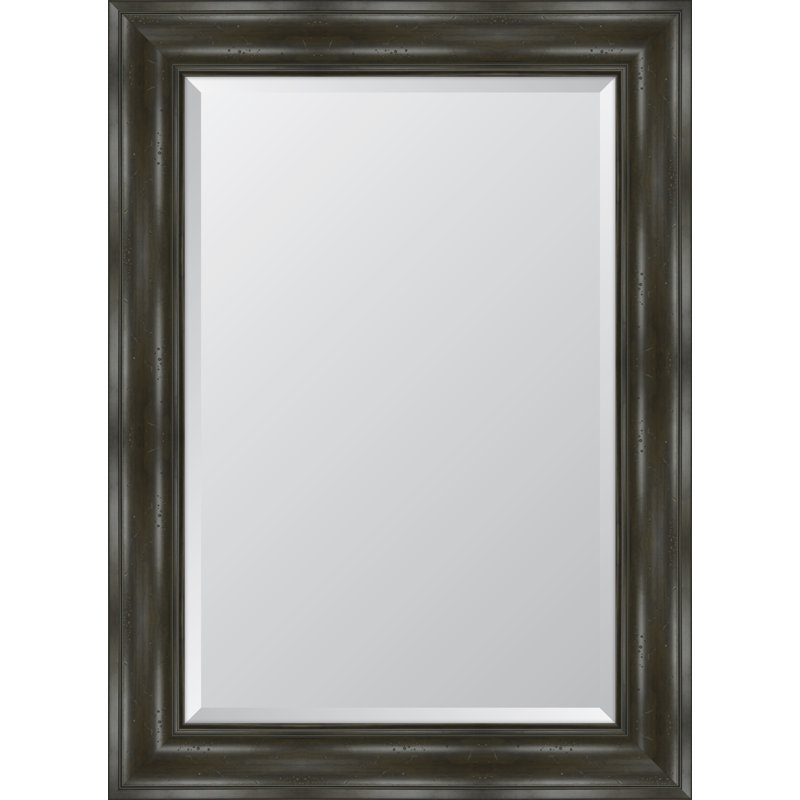 Miroir mural à cadre en résine English, H 44,5 po x l 32,5 po, Gris
