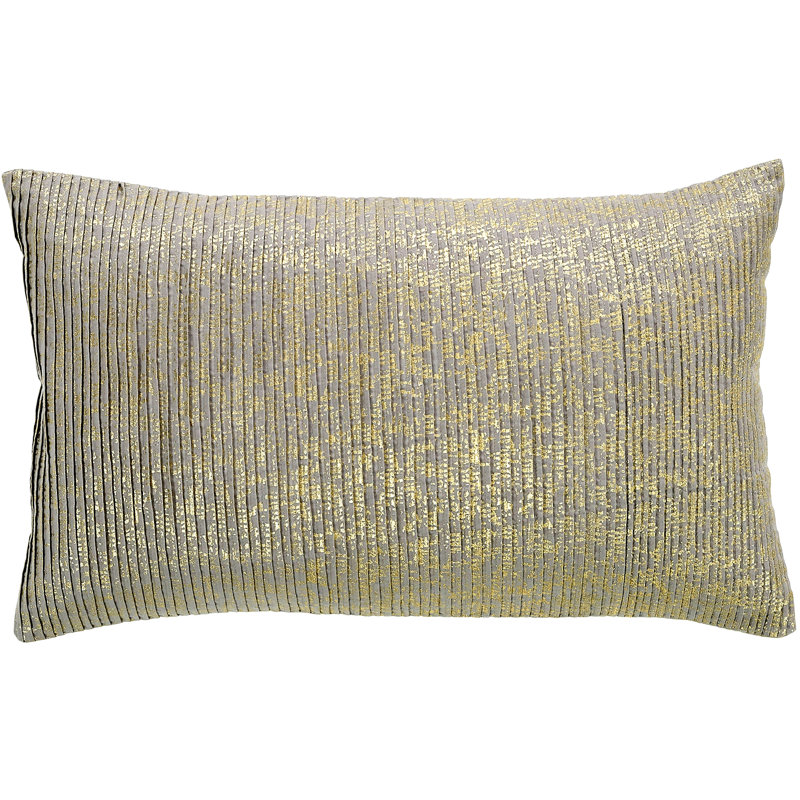 Gold Foil Pintuck Feather Down Fill Pillow Cover with Insert