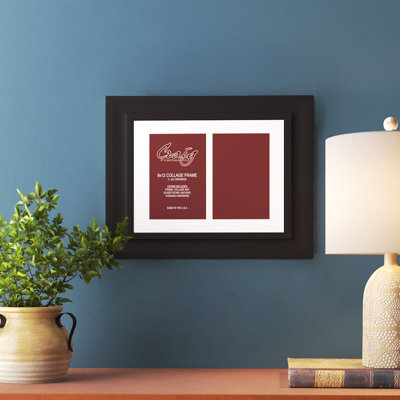 Bednarz Satin Black Matte Picture Frame with Mat