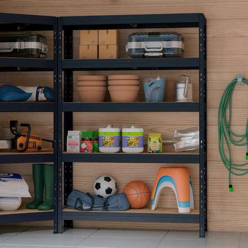 Heavy-Duty Steel and Particle Board 5-Shelf Garage Storage Unit
