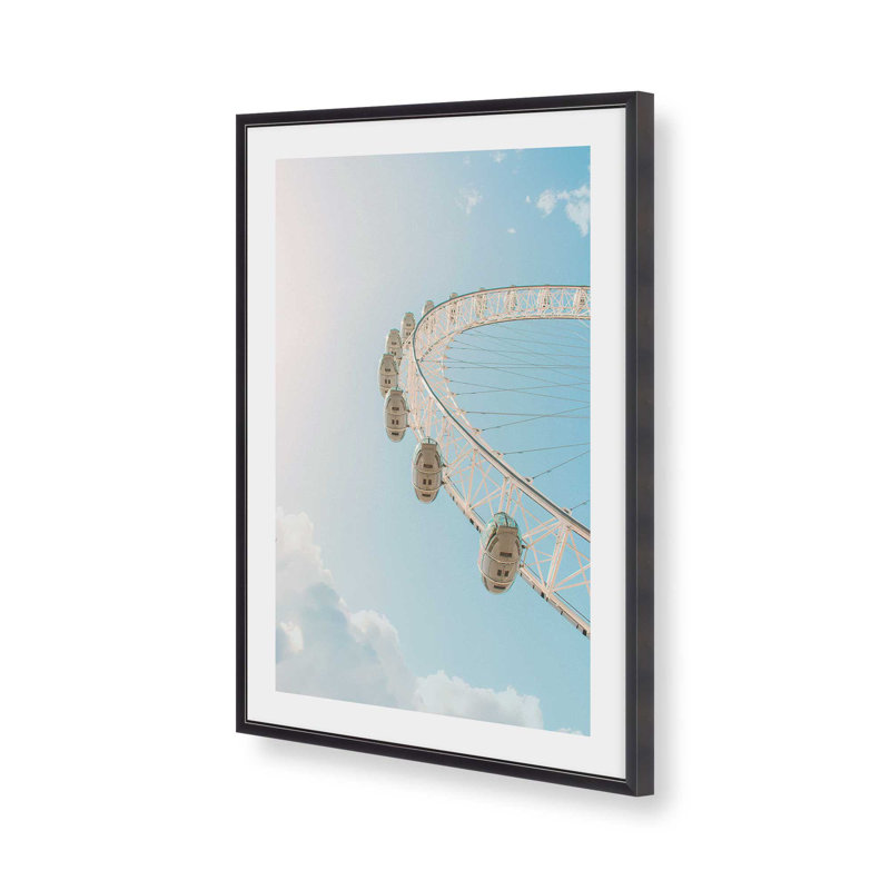 «Sky Ride Over Cotton Clouds», reproduction d'art, H 12,25 po x l 15,25 po, Cadre de coin ouvert en zinc patiné