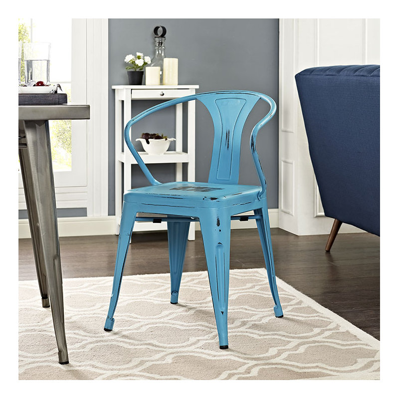 Modway Promenade Metal Dining Chair, Turquoise