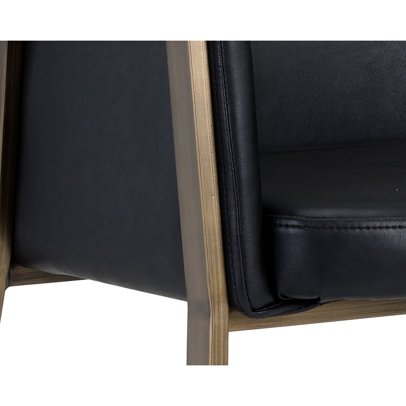 Bernadette Armchair, Black Faux Leather