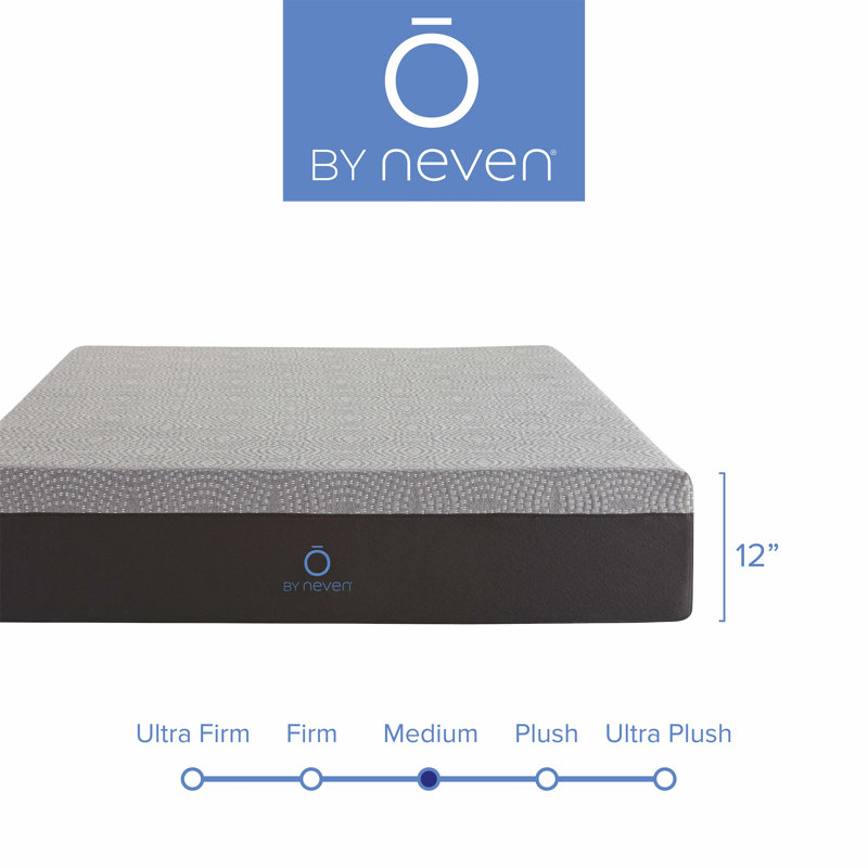 Matelas en mousse viscoélastique imprégnée de charbon de 12 po O by Neven Supreme, Grand lit