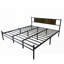 Structure de lit avec tête et pied de lit en bois, plateforme en métal pour le soutien du matelas, aucun sommier requis, assemblage facile-1450429688-1450429692