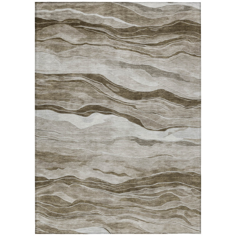 Addison Brown Flat Woven Washable Indoor/Outdoor Rug 20" x 30"