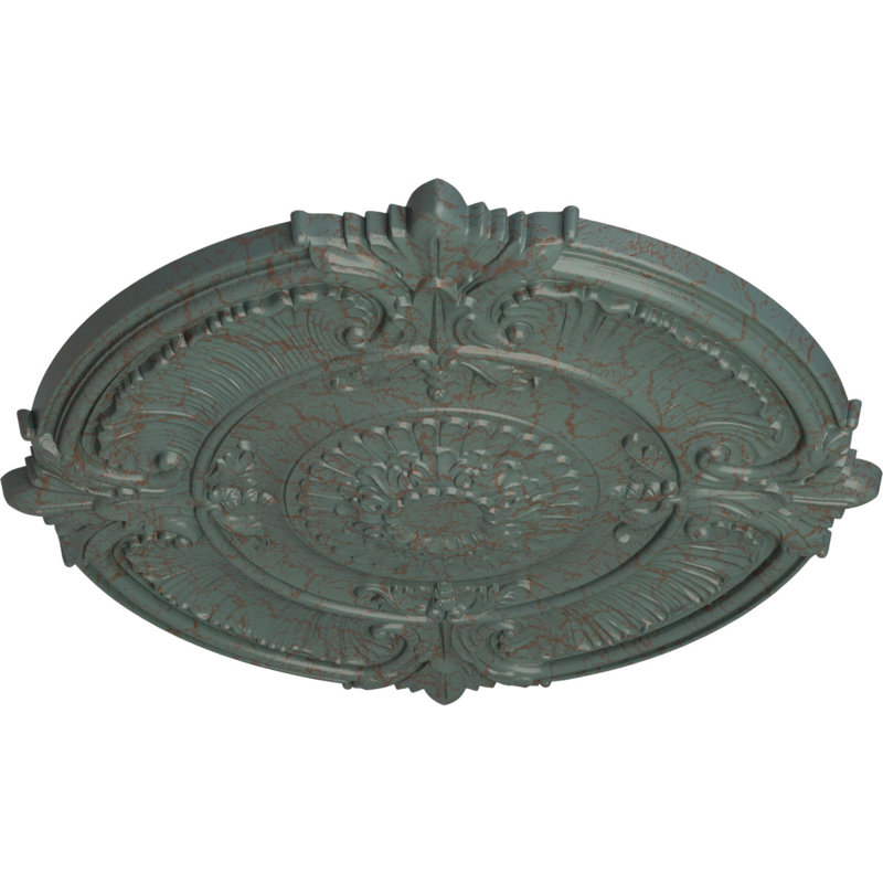 Médaillon de plafond Endurathane Ashford, l 42 3/4 po x H 28 7/8 po x P 1 po, finition cuivre antique peint à la main