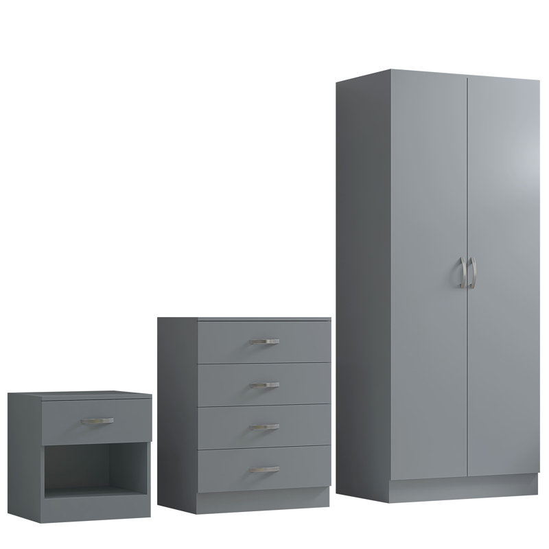 Banos 114.3cm W Manufactured Wood Bedside Table, Grey