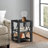 Eidelweiss Tall End Table Nightstand with 2 USB Ports, 2 Power Outlets, and 2 Storage Shelves-399982784