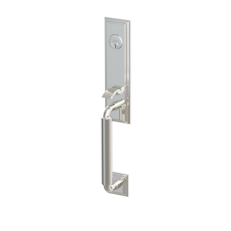 Emtek EMPowered 2 Upgrade Single Cylinder Manning Monolithic Tubular Entry Set w/ Merrimack Lever, Unlacquered Brass, (LH)
