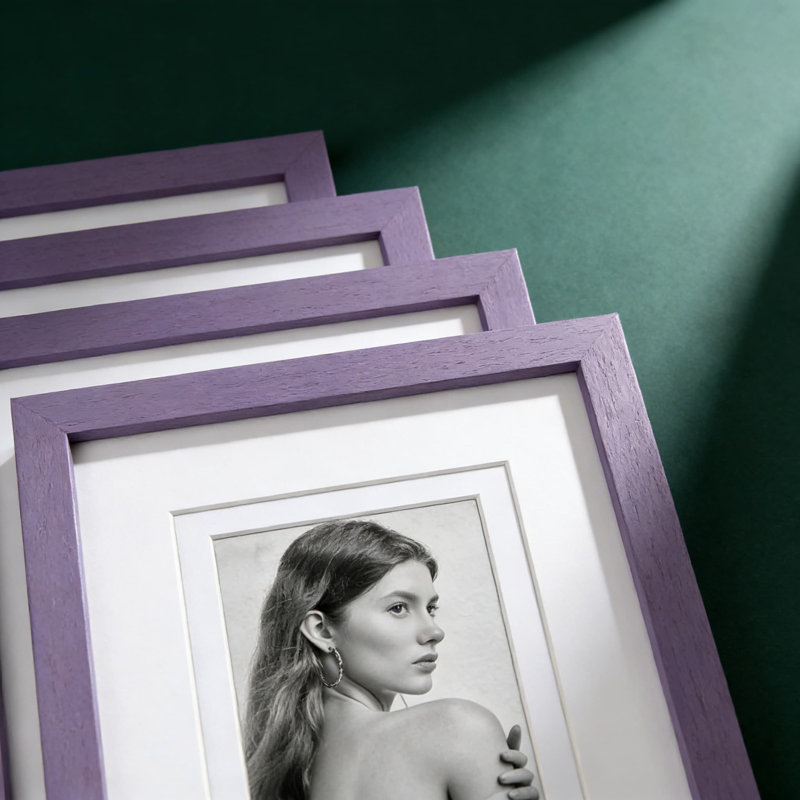 Ensemble de cadres photo en bois massif avec plexiglas et tapis, plateau de table 8 x 10 pouces ou support mural pour photos 4 x 6 et 5 x 7