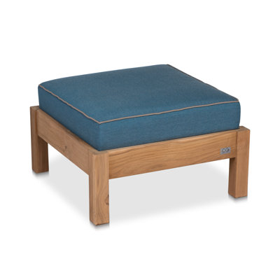 Pouf Knutsford en teck avec coussin SunbrellaÂ®