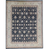 Ziegler Hand-Knotted High-Quality Black and Beige Area Rug