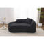Méridienne courbée à compression moderne en chenille noire moderne, lit avec assise profonde et coussin pour chambre à coucher, salon, appartement - utilisation 3 en 1, sièges souples pour l'intérieur, méridienne et canapé-lit, sans assemblage