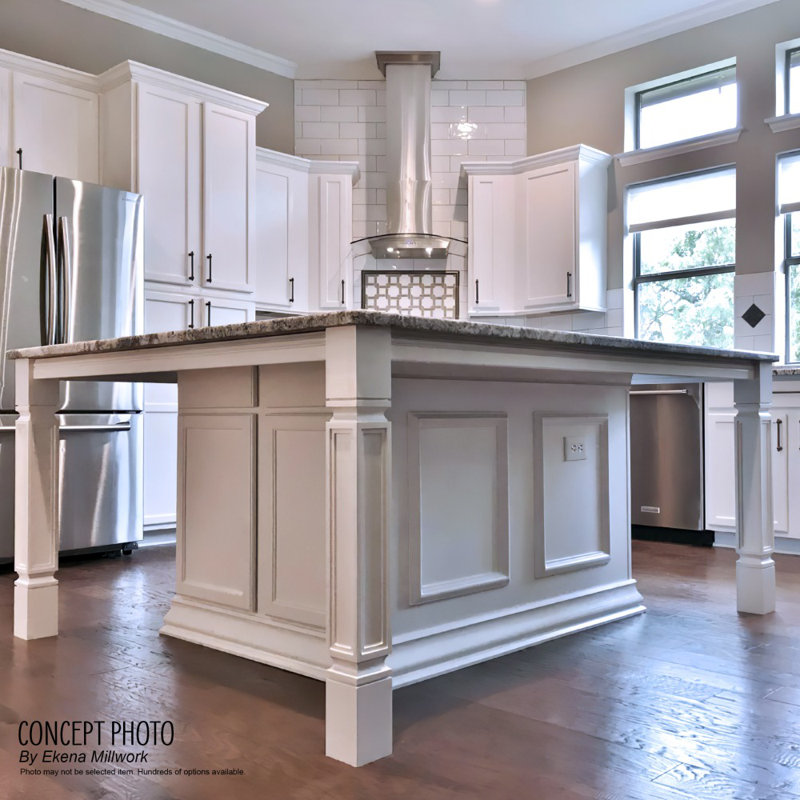 Unfinished Rubberwood Traditional Cabinet Column, 35.5" Height