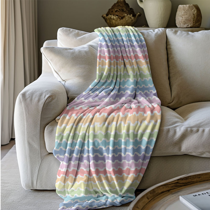 Pastel Hues - 1 pièce Sherpa Premium, Grand lit