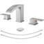 Robinet de lavabo de salle de bain carré noir mat 8 pouces-125490389