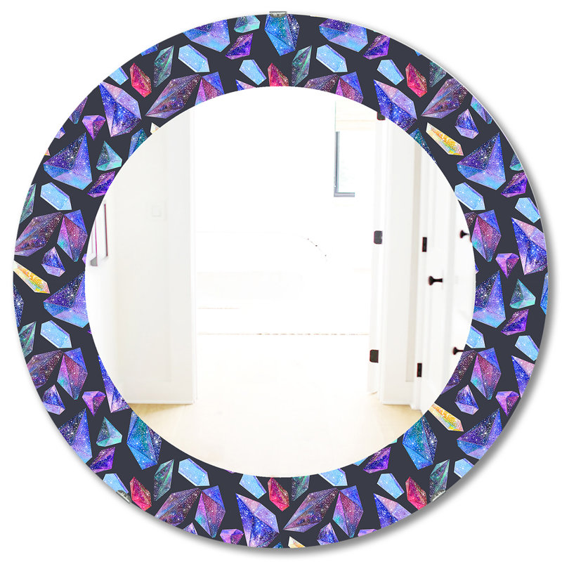 Miroir mural Watercolor Crystals with Star Sky, H 31,5 po x l po