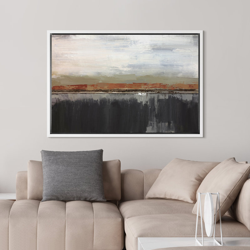 «Minimal Landscape IDEA4WALL», reproduction d'art sur toile encadrée sans texture, coups de peinture abstraits sur toile, œuvres d'art pour le salon, chambre à coucher, reproduction sur toile