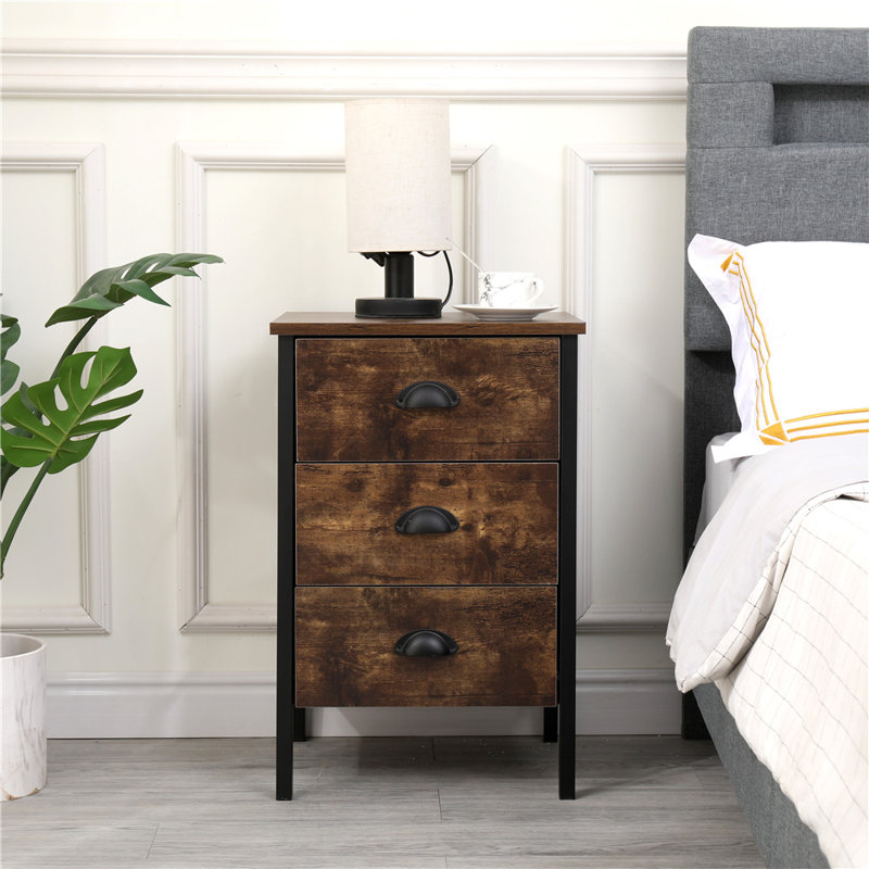 Alfordsville 40cm W Iron Bedside Table