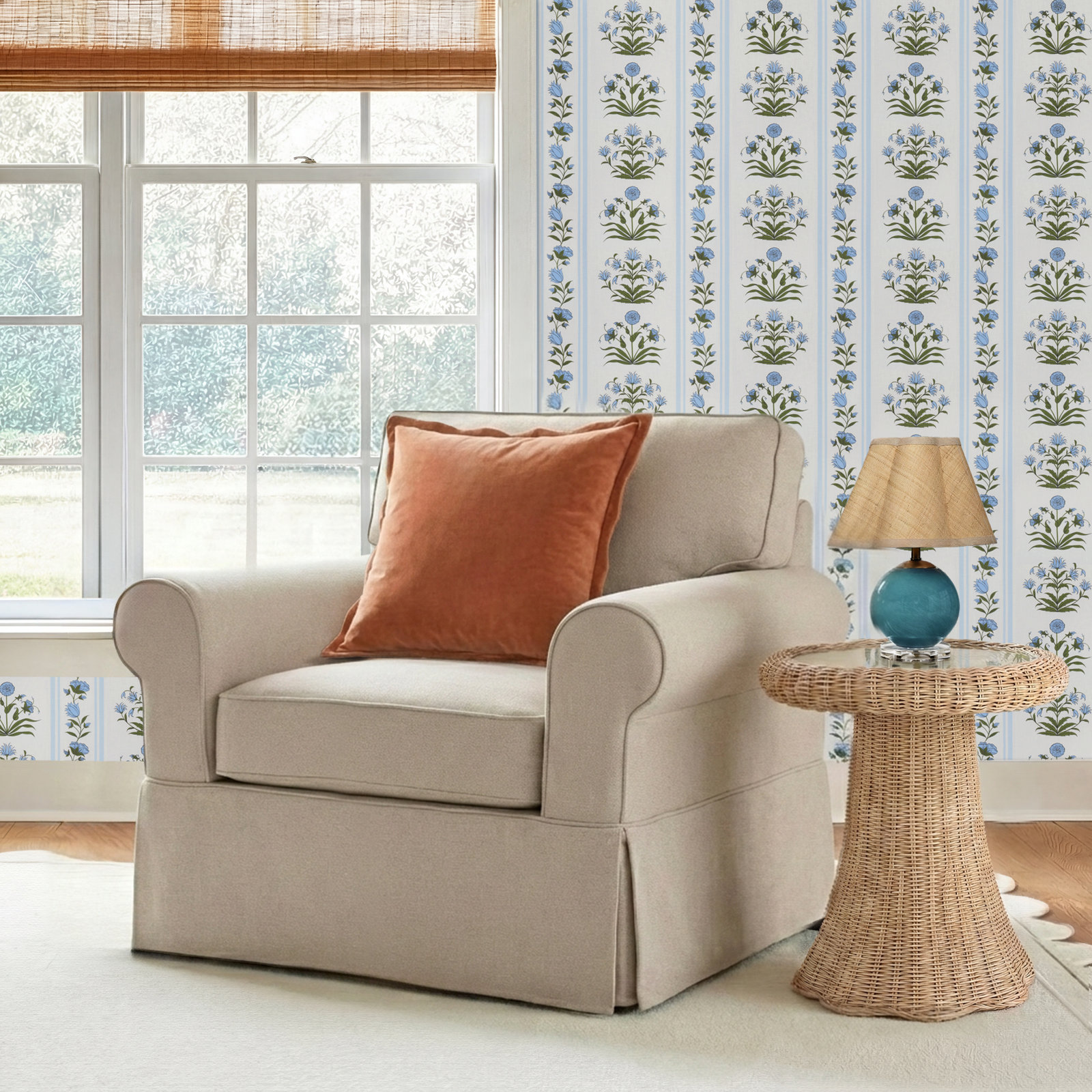 Bedford Upholstered Accent Chair, Eggshell Crypton Performance; 0884-93