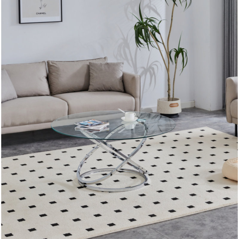Table basse Dilay, Argent argent, H 18,95 po x L 39,43 po x l 39,43 po