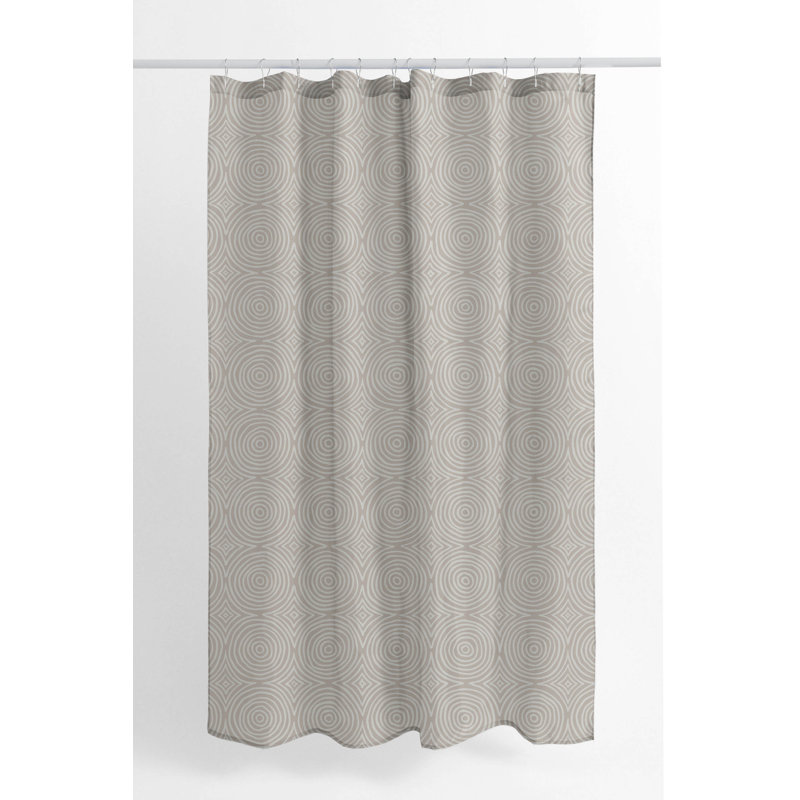 Rolling Circles Ultra-Thin Lightweight Shower Curtain, Taupe, Rolling Circles