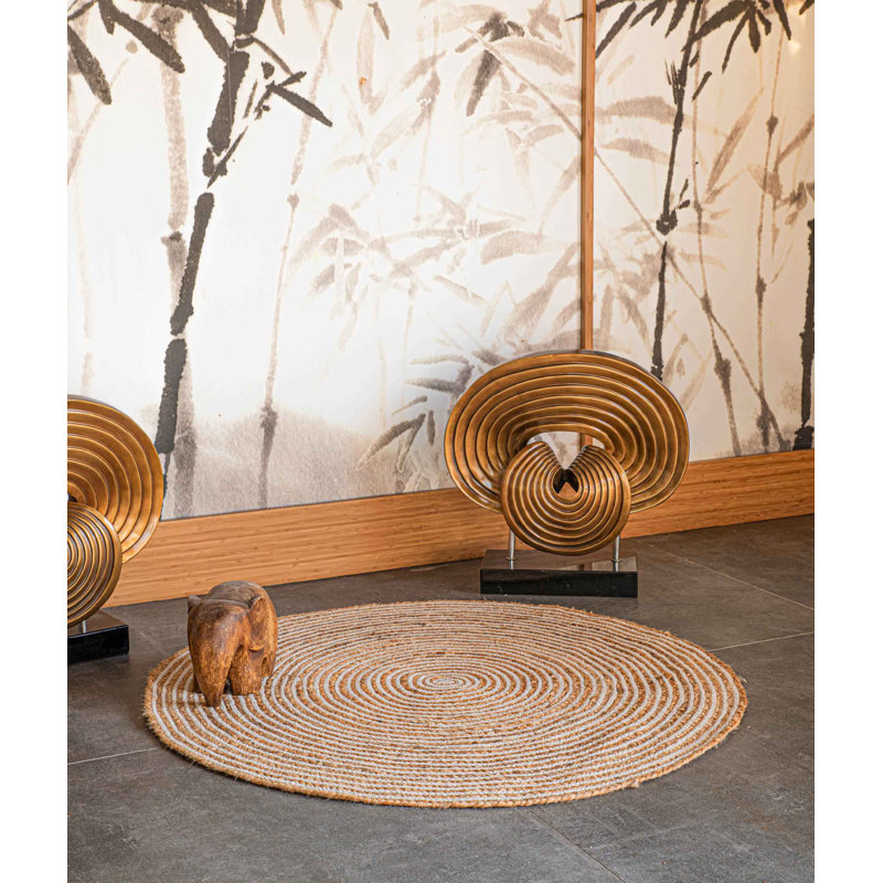 Alorah Striped Indoor Rug, Round 4'