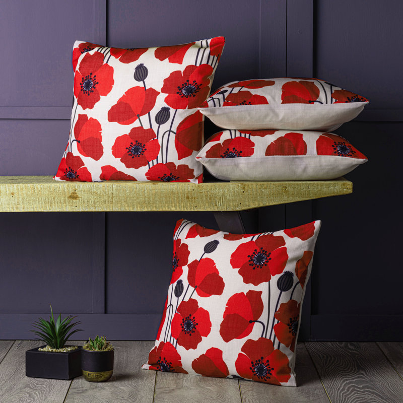 Independence Floral Square Throw Pillow Cover