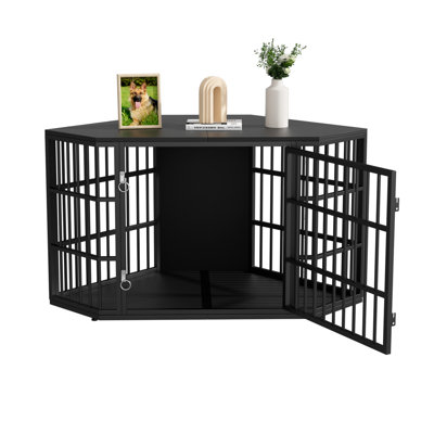 Dog Crate Furniture Corner, Heavy Duty Dog Kennel Indoor, Wooden End Table Dog Crate, Modern Decorative Pet Crates, Side Table Dog House for Large Medium Small Dogs