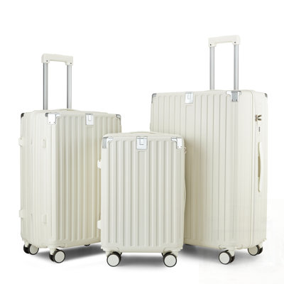 3-Piece Large-Capacity Luggage Set with Removable Wheels, Durable ABS Hard Shell for Travel Convenience