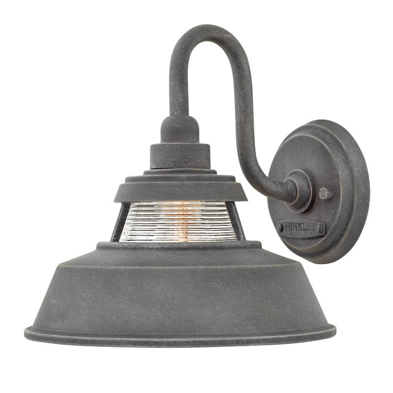 Troyer 1-Light Outdoor Wall Lantern, Aged Zinc, 10" H x 10" W x 10" D