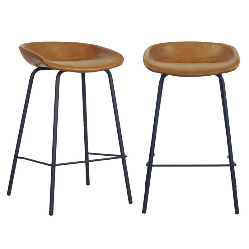 Tabouret Kuhl Moulden, Tanné, Tabouret de comptoir (siège d'une hauteur de 25,