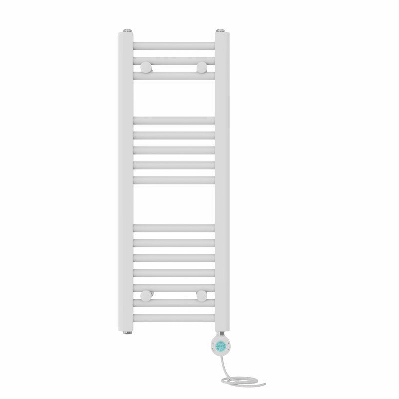 Asmitha Straight Towel Rail Heated Towel Rails, White, 80cm H x 30cm W x 3cm D