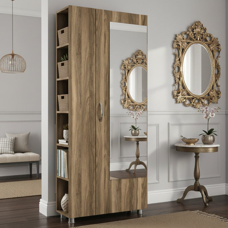 Aurelia Modern Entryway Hall Tree with Mirror