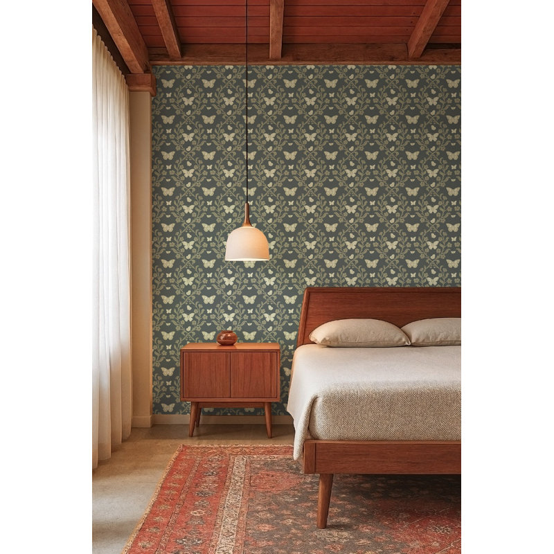 Butterfly Garden - Wallpaper, Dark Forest, Peel & Stick