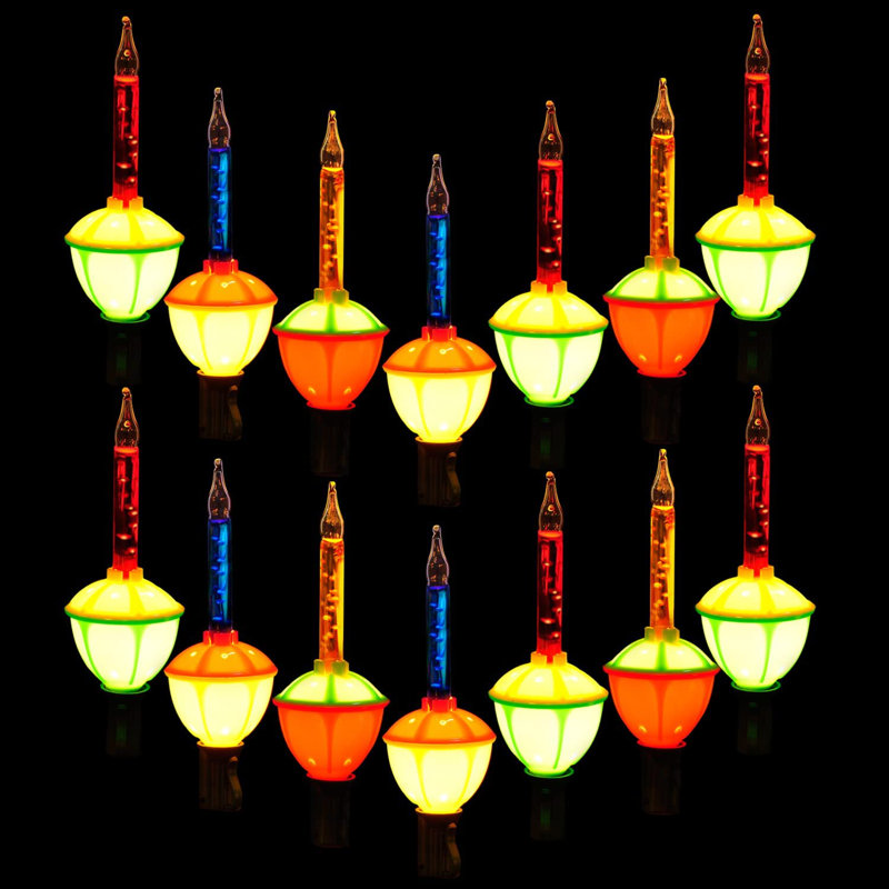 Ensemble de 2 guirlandes de Noël à bulles 7 pièces, multicolore