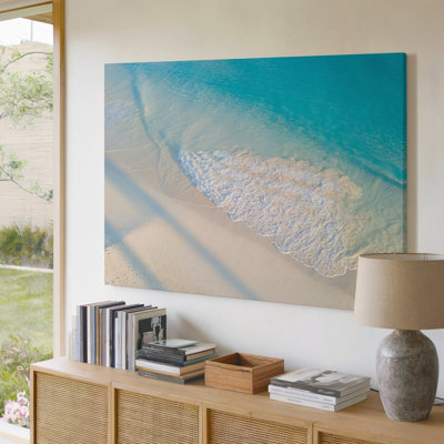 Reproduction d'art sur toile Turquoise Ocean Waves Serene Beach Shoreline