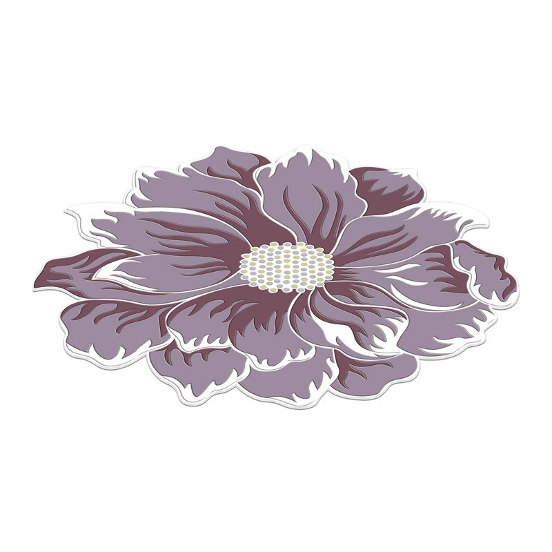 Tapis mauve en polyester tissé à la machine Novelty, Nouveauté 5 pi 3 po x 5 pi 3 po